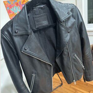 All Saints Dalby Leather Biker Jacket Size US 2 UK 6